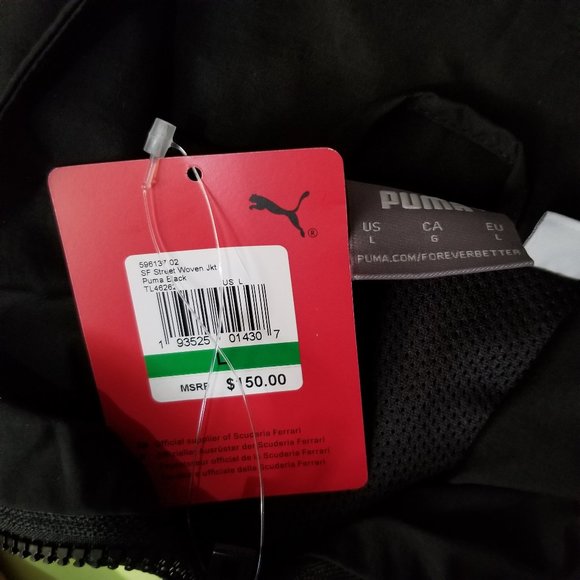 Puma Scuderia Ferrari Windbreaker Jacket Black Run - Picture 3 of 8